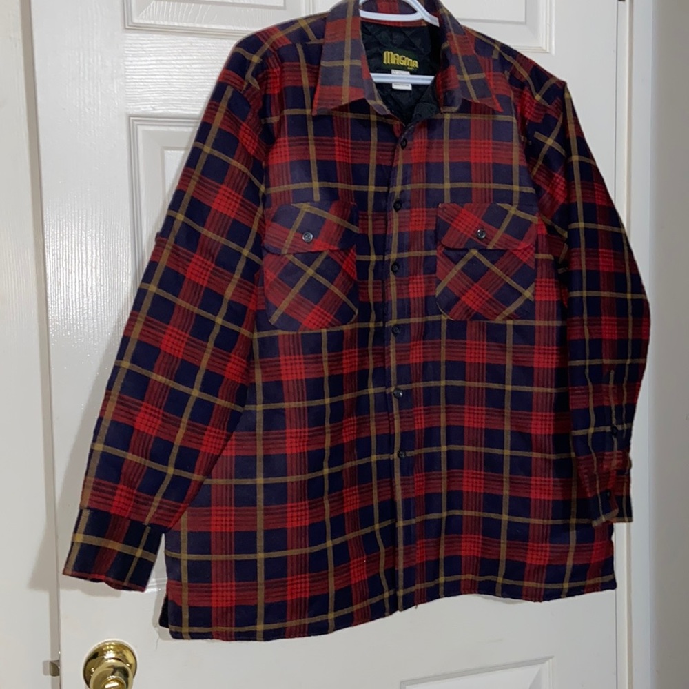 Men’s Light Quilted Shacket Barn Utility Chore Jacket Plaid Size XL